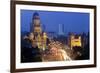 View over Victoria Terminus and Central Mumbai at Dusk, Mumbai, India-Peter Adams-Framed Photographic Print