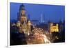 View over Victoria Terminus and Central Mumbai at Dusk, Mumbai, India-Peter Adams-Framed Photographic Print