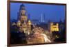 View over Victoria Terminus and Central Mumbai at Dusk, Mumbai, India-Peter Adams-Framed Photographic Print