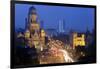 View over Victoria Terminus and Central Mumbai at Dusk, Mumbai, India-Peter Adams-Framed Photographic Print