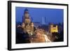 View over Victoria Terminus and Central Mumbai at Dusk, Mumbai, India-Peter Adams-Framed Photographic Print