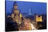 View over Victoria Terminus or Chhatrapati Shivaji Terminus and Central Mumbai-Peter Adams-Stretched Canvas