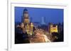 View over Victoria Terminus or Chhatrapati Shivaji Terminus and Central Mumbai-Peter Adams-Framed Photographic Print