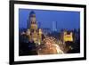 View over Victoria Terminus or Chhatrapati Shivaji Terminus and Central Mumbai-Peter Adams-Framed Photographic Print