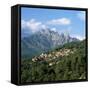 View over Village and Bavella Mountains, Zonza, South Corsica, Corsica, France, Europe-Stuart Black-Framed Stretched Canvas