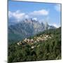 View over Village and Bavella Mountains, Zonza, South Corsica, Corsica, France, Europe-Stuart Black-Mounted Photographic Print