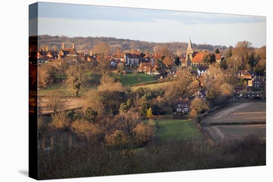 View over Village, Burwash, East Sussex, England, United Kingdom, Europe-Stuart Black-Stretched Canvas