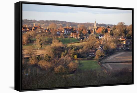 View over Village, Burwash, East Sussex, England, United Kingdom, Europe-Stuart Black-Framed Stretched Canvas