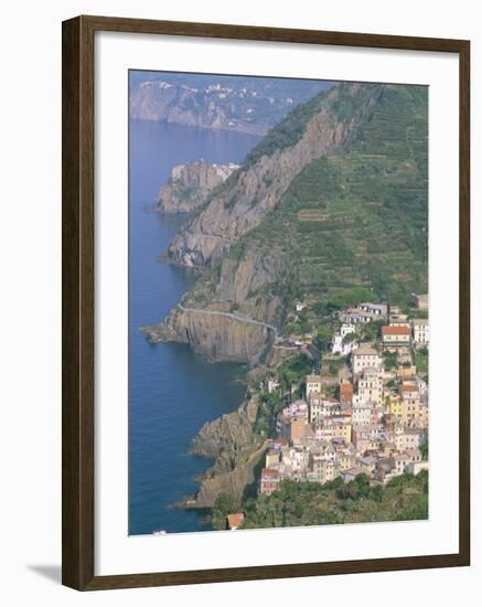 View Over Village of Riomaggiore, Cinque Terre, Unesco World Heritage Site, Liguria, Italy-Bruno Morandi-Framed Photographic Print