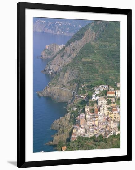 View Over Village of Riomaggiore, Cinque Terre, Unesco World Heritage Site, Liguria, Italy-Bruno Morandi-Framed Photographic Print