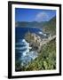 View over Village on the Riviera Di Levante, Vernazza, Cinque Terre, UNESCO World Heritage Site, Li-Stuart Black-Framed Photographic Print