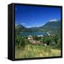 View over Village to Lake, Duingt, Lake Annecy, Rhone Alpes, France, Europe-Stuart Black-Framed Stretched Canvas