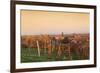 View over Vineyards to the Wine Village Burrweiler in Autumn at Sunset-Marcus Lange-Framed Photographic Print