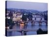 View Over Vltava River from Letna Gardens, Prague, Czech Republic-Sergio Pitamitz-Stretched Canvas