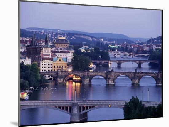 View Over Vltava River from Letna Gardens, Prague, Czech Republic-Sergio Pitamitz-Mounted Photographic Print