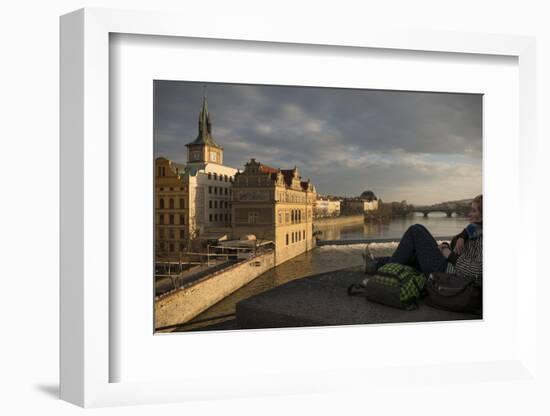 View over Vltava River, Prague, Czech Republic, Europe-Ben Pipe-Framed Photographic Print