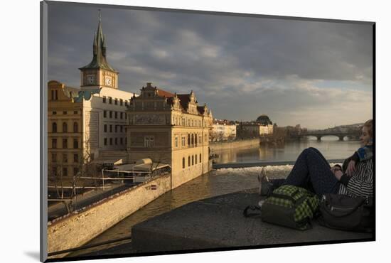 View over Vltava River, Prague, Czech Republic, Europe-Ben Pipe-Mounted Photographic Print