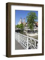 View over Wehrneckarkanal Chanel to St. Dionysius Church (Stadtkirche St. Dionys)-Markus Lange-Framed Photographic Print