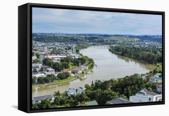 View over Whanganui and the Whanganui River, North Island, New Zealand, Pacific-Michael Runkel-Framed Stretched Canvas