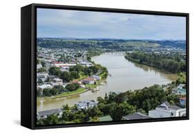 View over Whanganui and the Whanganui River, North Island, New Zealand, Pacific-Michael Runkel-Framed Stretched Canvas