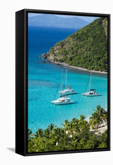 View over White Bay, Jost Van Dyke, British Virgin Islands, West Indies, Caribbean, Central America-Michael Runkel-Framed Stretched Canvas