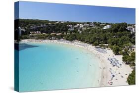 View over White Sand Beach, Cala Galdana, Menorca, Balearic Islands, Spain, Mediterranean-Stuart Black-Stretched Canvas