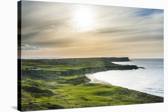 View over Whitepark Bay (White Park Bay), County Antrim, Ulster, Northern Ireland, United Kingdom-Michael Runkel-Stretched Canvas
