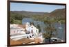 View over whitewashed village of Alcoutim on Rio Guadiana river, Alcoutim, Algarve, Portugal, Europ-Stuart Black-Framed Photographic Print