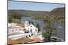 View over whitewashed village of Alcoutim on Rio Guadiana river, Alcoutim, Algarve, Portugal, Europ-Stuart Black-Mounted Photographic Print