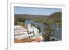 View over whitewashed village of Alcoutim on Rio Guadiana river, Alcoutim, Algarve, Portugal, Europ-Stuart Black-Framed Photographic Print