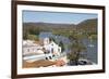 View over whitewashed village of Alcoutim on Rio Guadiana river, Alcoutim, Algarve, Portugal, Europ-Stuart Black-Framed Photographic Print