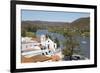 View over whitewashed village of Alcoutim on Rio Guadiana river, Alcoutim, Algarve, Portugal, Europ-Stuart Black-Framed Photographic Print