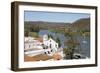 View over whitewashed village of Alcoutim on Rio Guadiana river, Alcoutim, Algarve, Portugal, Europ-Stuart Black-Framed Photographic Print