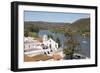 View over whitewashed village of Alcoutim on Rio Guadiana river, Alcoutim, Algarve, Portugal, Europ-Stuart Black-Framed Photographic Print