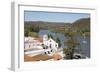 View over whitewashed village of Alcoutim on Rio Guadiana river, Alcoutim, Algarve, Portugal, Europ-Stuart Black-Framed Photographic Print