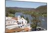 View over whitewashed village of Alcoutim on Rio Guadiana river, Alcoutim, Algarve, Portugal, Europ-Stuart Black-Mounted Photographic Print