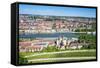 View over Wurzburg from Fortress Marienberg, Franconia, Bavaria, Germany, Europe-Michael Runkel-Framed Stretched Canvas