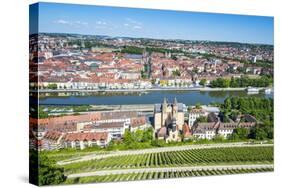 View over Wurzburg from Fortress Marienberg, Franconia, Bavaria, Germany, Europe-Michael Runkel-Stretched Canvas