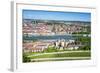 View over Wurzburg from Fortress Marienberg, Franconia, Bavaria, Germany, Europe-Michael Runkel-Framed Photographic Print