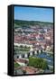 View over Wurzburg from Fortress Marienberg, Franconia, Bavaria, Germany, Europe-Michael Runkel-Framed Stretched Canvas