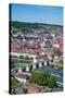 View over Wurzburg from Fortress Marienberg, Franconia, Bavaria, Germany, Europe-Michael Runkel-Stretched Canvas