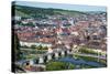 View over Wurzburg from Fortress Marienberg, Franconia, Bavaria, Germany, Europe-Michael Runkel-Stretched Canvas