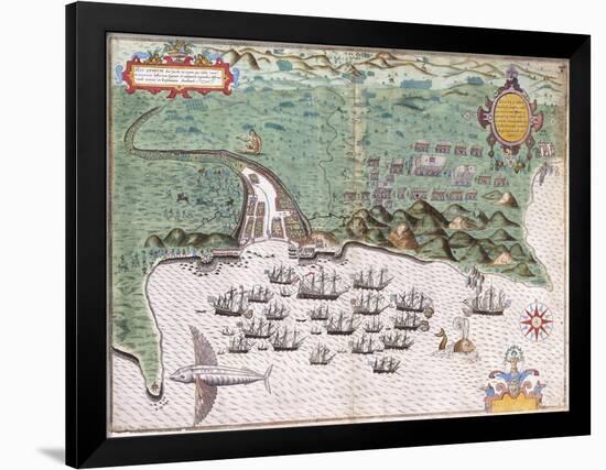 View-Plan of Santiago-Baptista Boazio-Framed Giclee Print