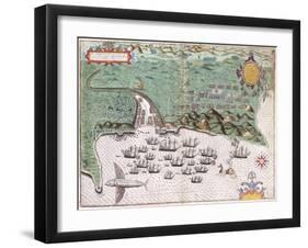 View-Plan of Santiago-Baptista Boazio-Framed Giclee Print