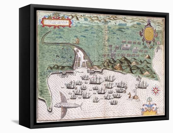 View-Plan of Santiago-Baptista Boazio-Framed Stretched Canvas