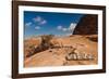 View point sign, Ad Deir Monastery, Ancient Nabatean City of Petra, Wadi Musa, Ma'an Governorate...-null-Framed Photographic Print