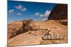 View point sign, Ad Deir Monastery, Ancient Nabatean City of Petra, Wadi Musa, Ma'an Governorate...-null-Mounted Photographic Print