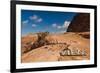 View point sign, Ad Deir Monastery, Ancient Nabatean City of Petra, Wadi Musa, Ma'an Governorate...-null-Framed Photographic Print