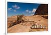 View point sign, Ad Deir Monastery, Ancient Nabatean City of Petra, Wadi Musa, Ma'an Governorate...-null-Framed Photographic Print