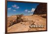 View point sign, Ad Deir Monastery, Ancient Nabatean City of Petra, Wadi Musa, Ma'an Governorate...-null-Framed Photographic Print